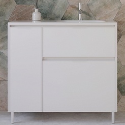 Style Line Мебель для ванной Барселона 90 R белая с б/к Люкс Plus – фотография-9