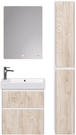 Dreja Мебель для ванной Slim 65 подвесная белая/дуб кантри – фотография-2