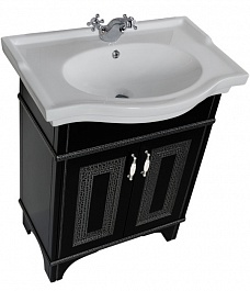 Aquanet Мебель для ванной Валенса 70 черный краколет/серебро (180463) – фотография-4