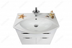 Водолей Мебель для ванной Лира 75  R с ящиками белая – фотография-3