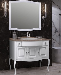 Opadiris Мебель для ванной Лаура 100 белая, мраморная столешница – фотография-1