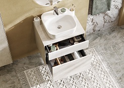 Акватон Мебель для ванной Марбл 60 Одри Soft подвесная слэйт/белая матовая – фотография-5
