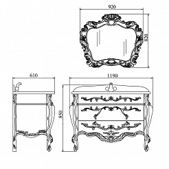 Demax Мебель для ванной "Афины 120" белая ретро (171625) – фотография-3