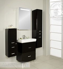 Акватон Мебель для ванной "Америна 70 Н" черная R – фотография-3