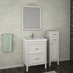 ASB-Woodline Зеркало для ванной Римини 60 патина, серебро, массив ясеня – фотография-4