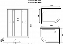 Niagara Душевая кабина Eco E110/80/40L/TN/BK – фотография-12