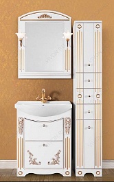 Водолей Мебель для ванной "Кармен 75" 2 ящика, белая/золото – фотография-2