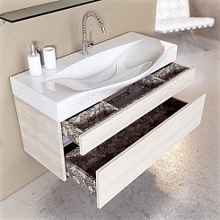 Aqwella Мебель для ванной Бергамо 100 подвесная акация – фотография-2