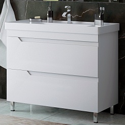 Corozo Мебель для ванной Юта 100 белая – фотография-8