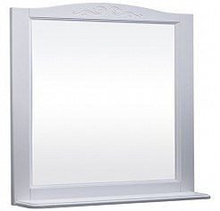 Bas Мебель для ванной Варна 85 белый, вставки стекло, 3 ящика, зеркало – фотография-2