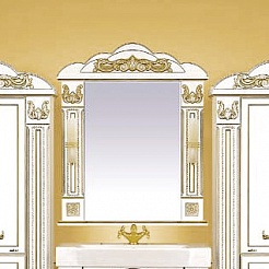 Misty Зеркало для ванной Барокко 80 белое патина – фотография-1
