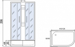 Мономах Душевая кабина 120x80 Б/К 120/80/44 МЗ R – фотография-4