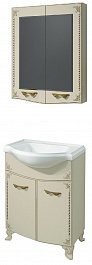 Какса-а Мебель для ванной Классик-Д 65 бежевый/золото – фотография-1