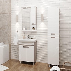 Onika Мебель для ванной Харпер 55.10 белая глянцевая/мешковина – фотография-4