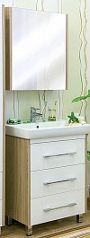 Sanflor Мебель для ванной Ларго 60 L вяз швейцарский, белая – фотография-1
