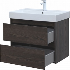 Aquanet Мебель для ванной Nova Lite 75 подвесная дуб черный – фотография-9