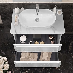 Opadiris Мебель для ванной Луиджи 90 One 67 подвесная белая матовая – фотография-8