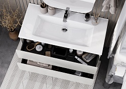 Акватон Мебель для ванной Сохо 100 R подвесная слэйт/галька серая – фотография-4