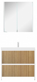 Velvex Мебель для ванной напольная Klaufs 90 белая/дерево, 2 ящика – фотография-1