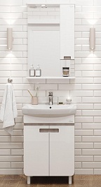 Onika Мебель для ванной Харпер 55.10 белая глянцевая/мешковина – фотография-1