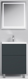 Am.Pm Мебель для ванной Gem 60 графит матовый, напольная, с 2 ящиками – фотография-1