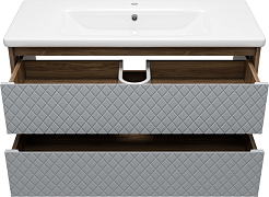 Brevita Мебель для ванной Chester 100 подвесная серая/дуб чарльстон темно-коричневый – фотография-6