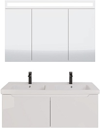 Dreja Мебель для ванной W 125 с зеркальным шкафом подвесная белая – фотография-1