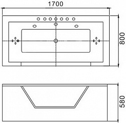 WeltWasser Акриловая ванна WW HB Konigs 170x80 WT с гидромассажем – фотография-3