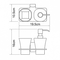 WasserKRAFT Держатель стакана и дозатора "Leine K-5089" – фотография-3