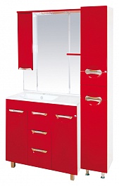 Misty Зеркальный шкаф Кристи 90 L красный, эмаль – фотография-3
