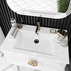 Opadiris Мебель для ванной Ибица 90 белая/золото – фотография-6