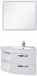 De Aqua Мебель для ванной Трио Люкс 90 R, зеркало Сити – фотография-1