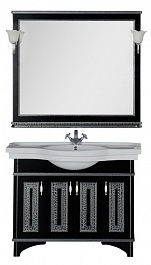 Aquanet Мебель для ванной Валенса 110 черный краколет/серебро (180450) – фотография-3