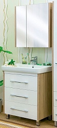 Sanflor Мебель для ванной Ларго 80 R вяз швейцарский, белая – фотография-1