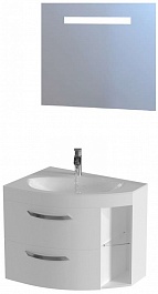 De Aqua Мебель для ванной Трио Люкс New 80 L, зеркало Экстра EXT 80 F – фотография-1