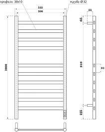 Point Полотенцесушитель электрический Селена П10 500x1000 PN16850W белый – фотография-3