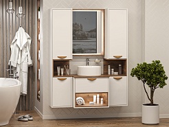 Brevita Мебель для ванной Bergen 60 подвесная дуб галифакс олово/белая – фотография-3