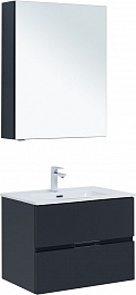 Aquanet Мебель для ванной Алвита New 70 2 ящика подвесная антрацит матовая – фотография-1