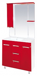 Misty Зеркальный шкаф Кристи 90 L красный, эмаль – фотография-2