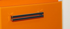 Misty Тумба с раковиной Джулия QVATRO 90 конус, 3 ящика, оранжевая – фотография-4