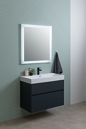 Aquanet Мебель для ванной Бруклин 70 подвесная черная матовая – фотография-2