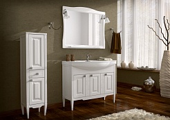 ASB-Woodline Мебель для ванной Модена 105 белая, массив ясеня – фотография-2