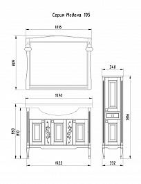 ASB-Woodline Мебель для ванной Модена 105 орех, массив ясеня – фотография-7