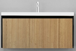Velvex Мебель для ванной подвесная Klaufs 100 черная/дерево – фотография-3