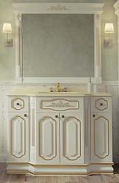 Misty Мебель для ванной Астория Gold 120 бежевая глянцевая – фотография-1