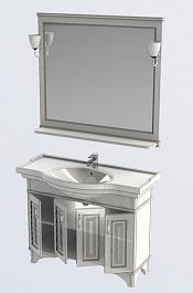 Aquanet Мебель для ванной Валенса 110 белый краколет/серебро (180448) – фотография-7