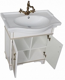 Aquanet Мебель для ванной Валенса 80 белый краколет/золото (182809) – фотография-4