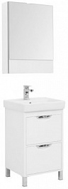 Aquanet Комплект мебели Гретта 55 new 2 ящика, белый	 – фотография-1