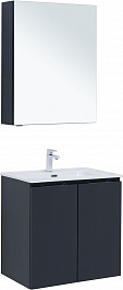 Aquanet Мебель для ванной Алвита New 70 2 дверцы подвесная антрацит матовая – фотография-1