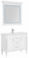 Aquanet Комплект мебели Селена 105 (3 ящика, 2 дверцы), белая/патина серебро